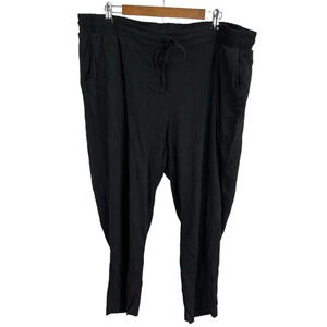 Torrid Relaxed Taper Stretch Challis High-Rise Tie-Front Pant Black Plus Size 3